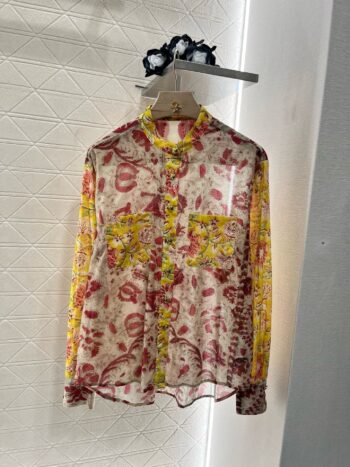 25SS new product lace floral shirt