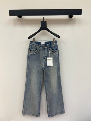 25 new style Chanel rivet pocket back double c trousers
