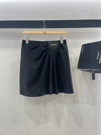 L 25 Leather label pleated chic half skirt