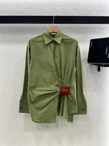 L 25 Irregular Leather Tag Shirt