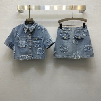 25ss Temperament lapel heavy brushed design short shirt jacket  skirt suit