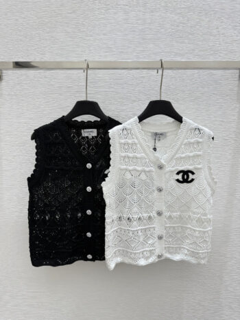 Cardigan hollow knitted vest