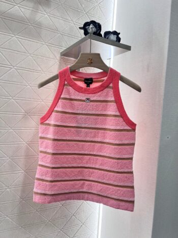 Knitted striped vest