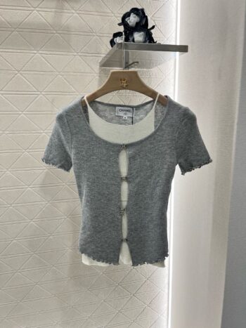 25SS New Two-piece Hollow Knit Short Sleeves