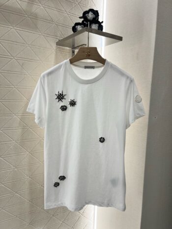 25 new round neck beaded rhinestone short sleeves
