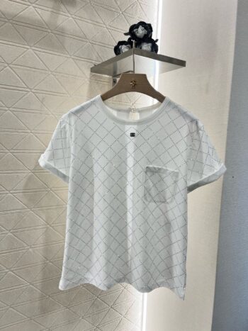 25SS New Style Hot Diamond Backless Short Sleeves Cotton Material