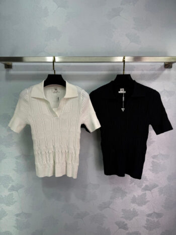 H Lapel Knit Lapel Short Sleeve