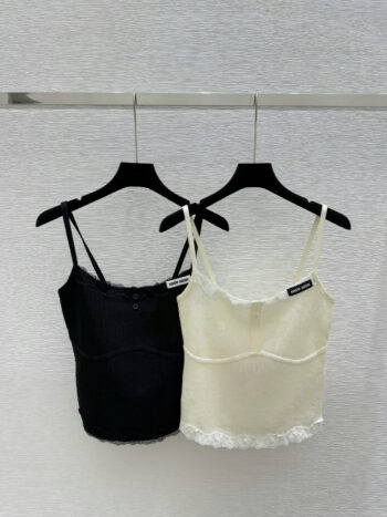 2025 Spring and Summer New Simple Two-color Lace Vest