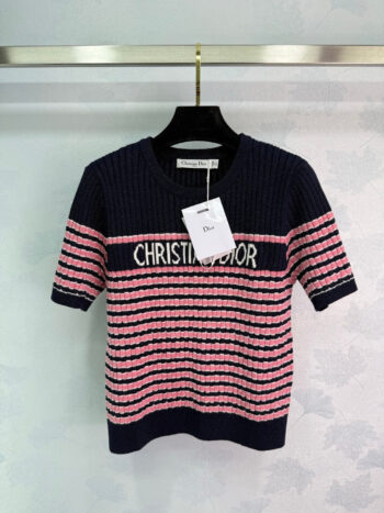 2025 New Round Neck Striped Knit Top
