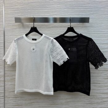 Chanel 25 spring and summer jacket with hollowed-out short sleeves