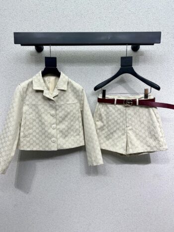 Classic jacquard jacket + matching shorts set