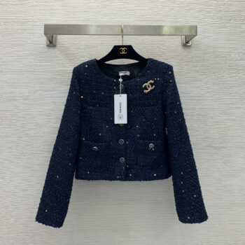 25ss Sparkling woven tweed short windproof jacket