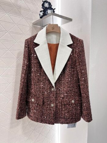 25ss Coarse tweed sequin dress jacket