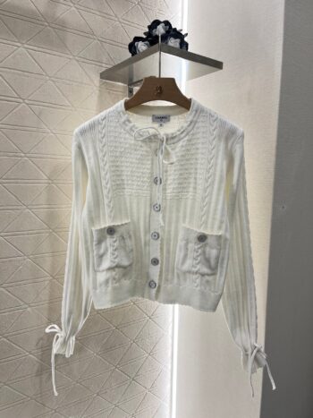 25ss Tie up bow knit cardigan