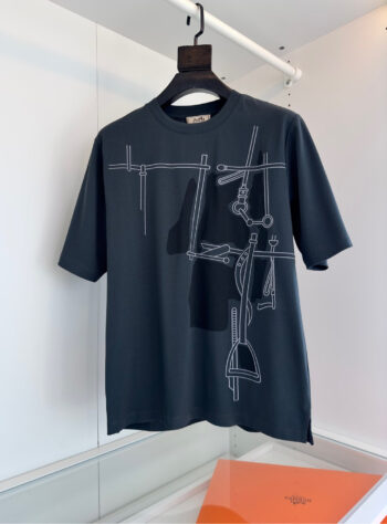 2025 Spring and Summer Graphic Printed Slightly Wide Round Neck Short Sleeve T-shirt