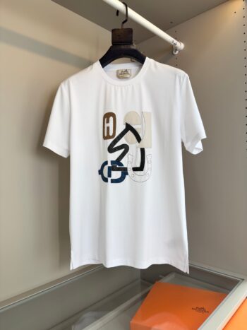 2025 Spring and Summer Leather Embroidery Round Neck Short Sleeve T-shirt