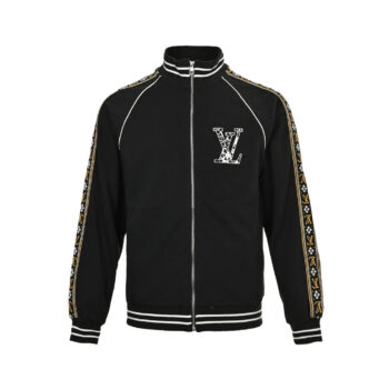 Jacquard letter side webbing suit stand collar jacket