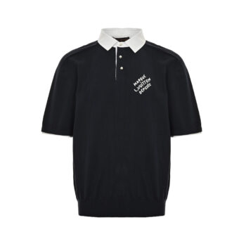 25ss Pearl Button Polo Panel Knitted Polo Short Sleeve