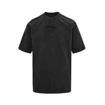25ss Embroidered triangular fabric logo short sleeved shirt for vintage use