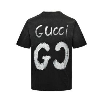 Hand-painted graffiti double G washed short sleeves