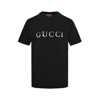 25ss Gradient letter logo printed short sleeved shirt