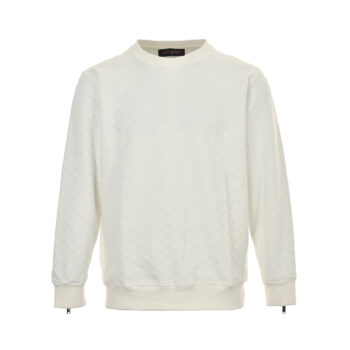 Dark pattern crew neck pullover sweatshirt