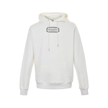Embroidered silver logo hoodie