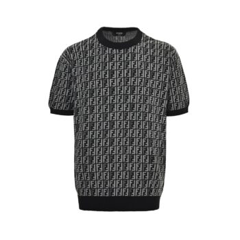 25ss FF jacquard full print knitted short sleeves