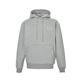 Tricolor embroidered patchwork hooded sweatshirt