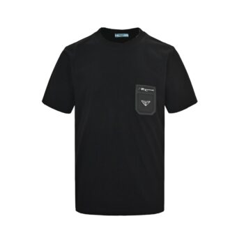 25ss Triangle leather patch pocket short sleeves