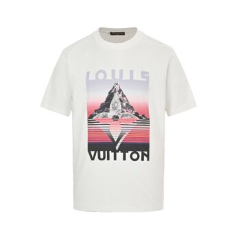 25ss snow mountain print short sleeved shirt