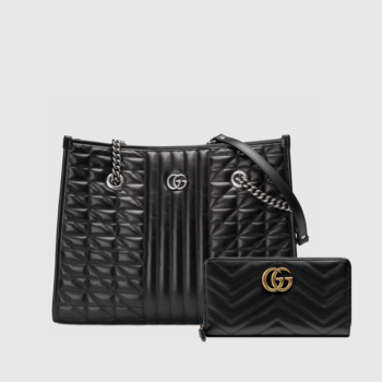 Marmont medium tote bag+GG Marmont zip around wallet (35??27??13cm)