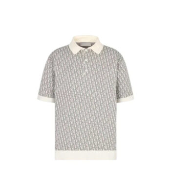 25ss Presbyopia all over printed knitted Polo short sleeves
