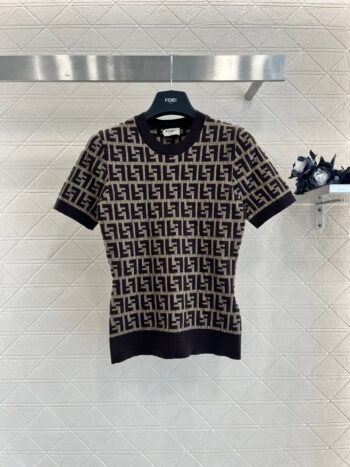 NEW FF jacquard knitted short sleeves