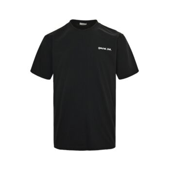 cursive signature embroidered lettering short sleeves