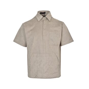 25 pocket vintage suede shirt with short sleeves