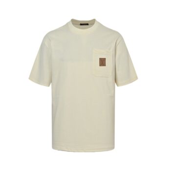 25ss pocket leather badge short sleeved shirt