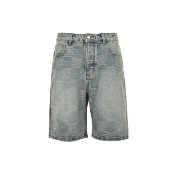 25SS checkerboard denim shorts