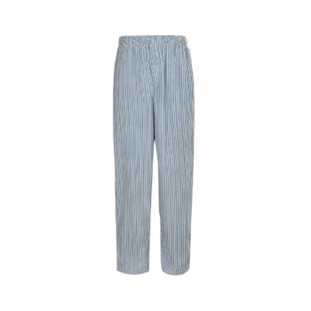 blue striped plush trousers