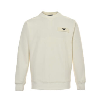 25SS Round neck sweatshirt with triangle logo on the side