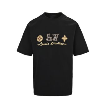 25ss Four-leaf clover letter logo printed short sleeves