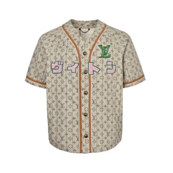 25ss fashion show collaboration embroidered short sleeved baseball shirt