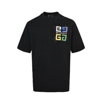25ss Palace Grid Color Splash Ink Printed Short Sleeve