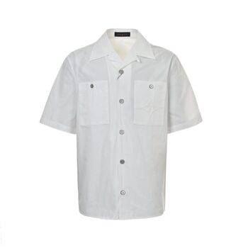 25ss Embossed double pocket short sleeve shirt