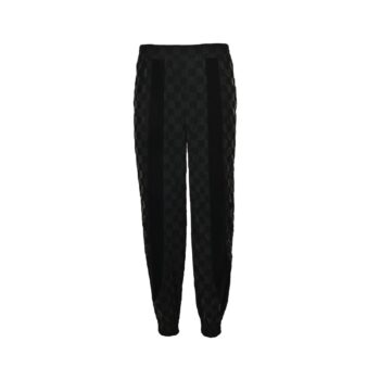 Flocked checkerboard trousers set