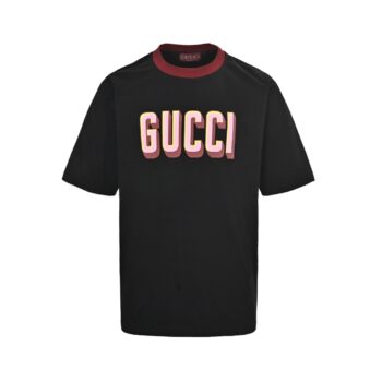 25ss collar contrasting foam printed short sleeved shirt